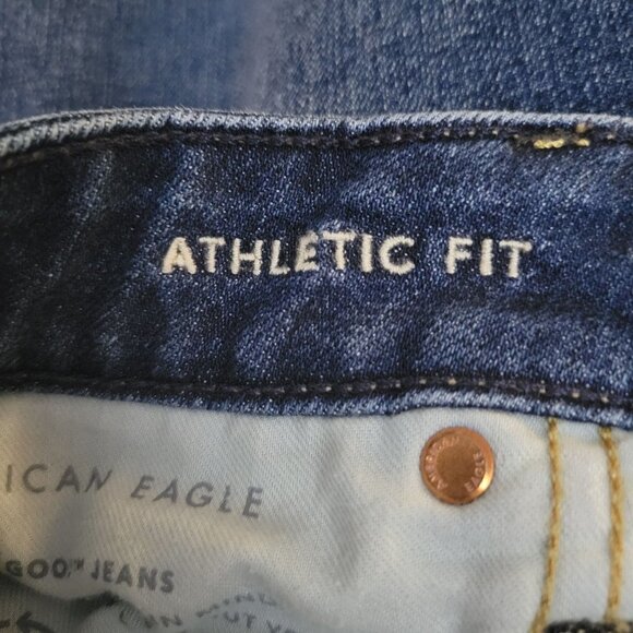 American Eagle Men's Athletic Fit Airflex Size 30 Medium Wash Blue Denim Jeans - Picture 5 of 11